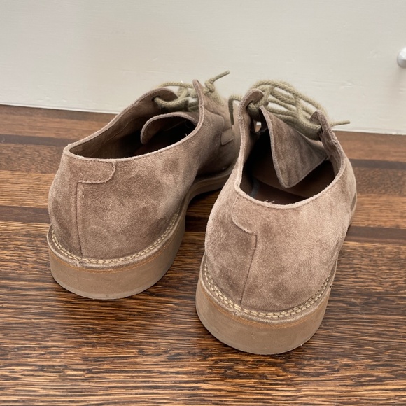 Brunello Cucinelli Taupe Suede Lace Up Oxford Shoes Mens Size 42 - Picture 2 of 5